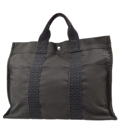 Hermes Gray Canvas Herline Tote MM Bag