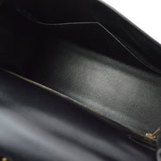 Hermes 1999 Black Box Calf Kelly 32 Sellier 2way Shoulder Handbag