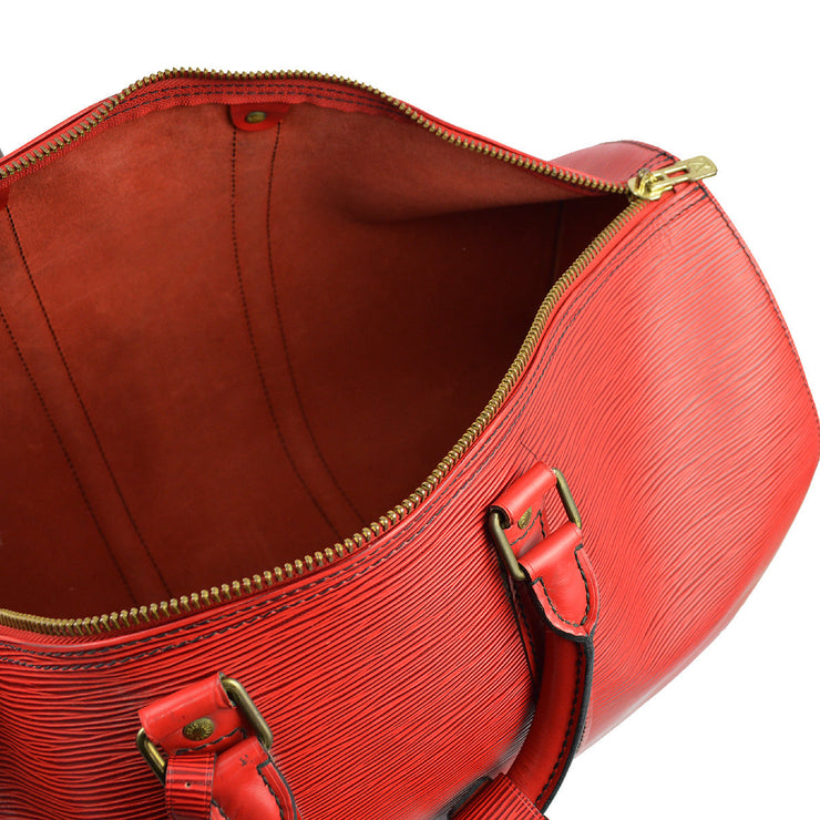 Louis Vuitton 1990 Red Epi Keepall 45 Travel Duffle Handbag M42977