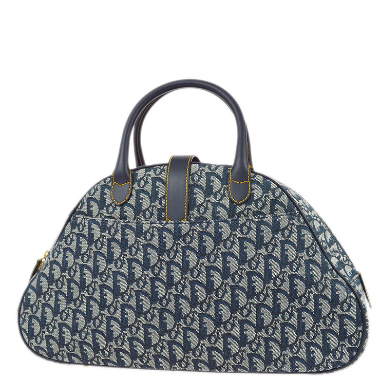 Christian Dior Navy Trotter Double Saddle Handbag