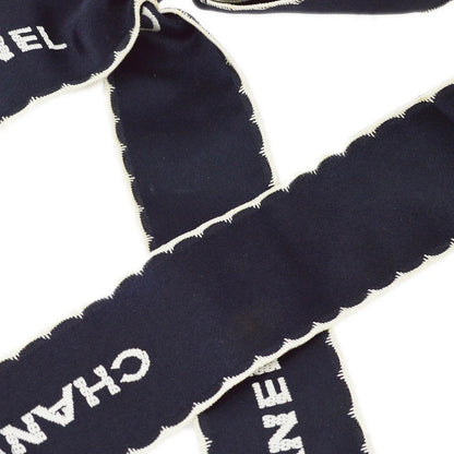 Chanel Bow Brooch Pin Navy