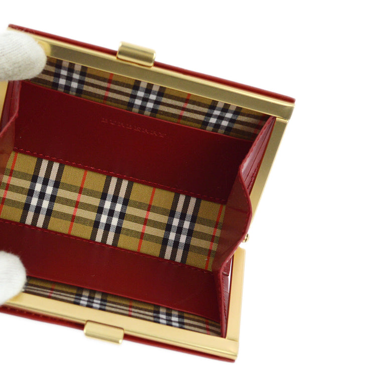Burberry Red House Check Coin Purse Wallet