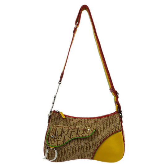 Christian Dior 2004 Rasta-Color Trotter Saddle Shoulder Bag