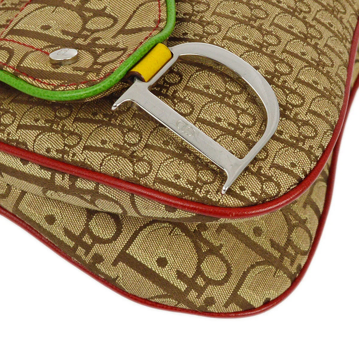 Christian Dior 2004 Rasta-Color Trotter Saddle Shoulder Bag