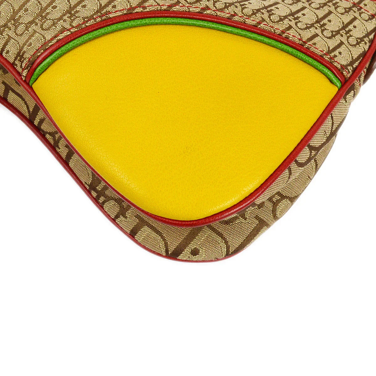 Christian Dior 2004 Rasta-Color Trotter Saddle Shoulder Bag