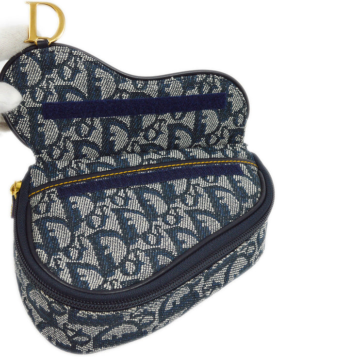 Christian Dior Navy Saddle Trotter Pouch Bag