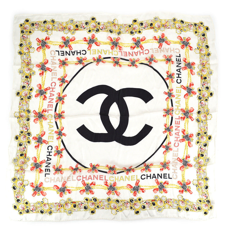 Chanel Scarf White Small Good