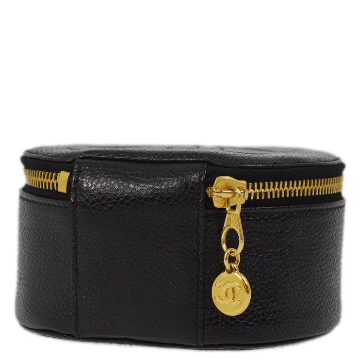 Chanel Black Caviar Jewelry Case Pouch Bag