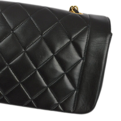 Chanel 1994-1996 Black Lambskin Small Diana Shoulder Bag