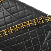 Chanel Black Lambskin Jumbo Classic Flap Shoulder Bag