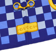Gucci Horsebit Handkerchief Scarf Blue Small Good