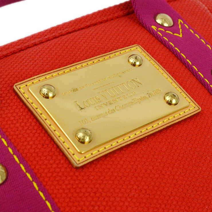 Louis Vuitton 2005 Red Purple Antigua Cabas PM Tote Bag M40037