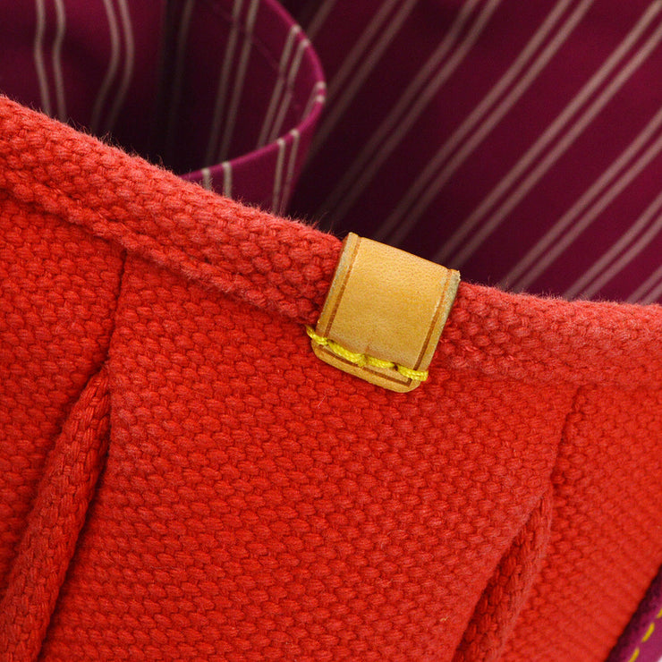 Louis Vuitton 2005 Red Purple Antigua Cabas PM Tote Bag M40037