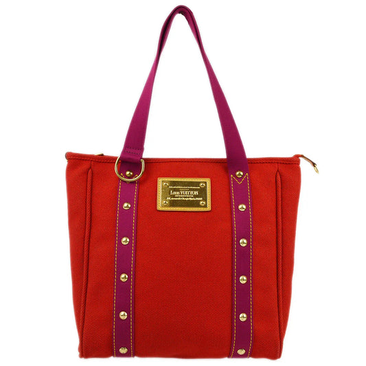 Louis Vuitton 2005 Red Purple Antigua Cabas MM Tote Bag M40034