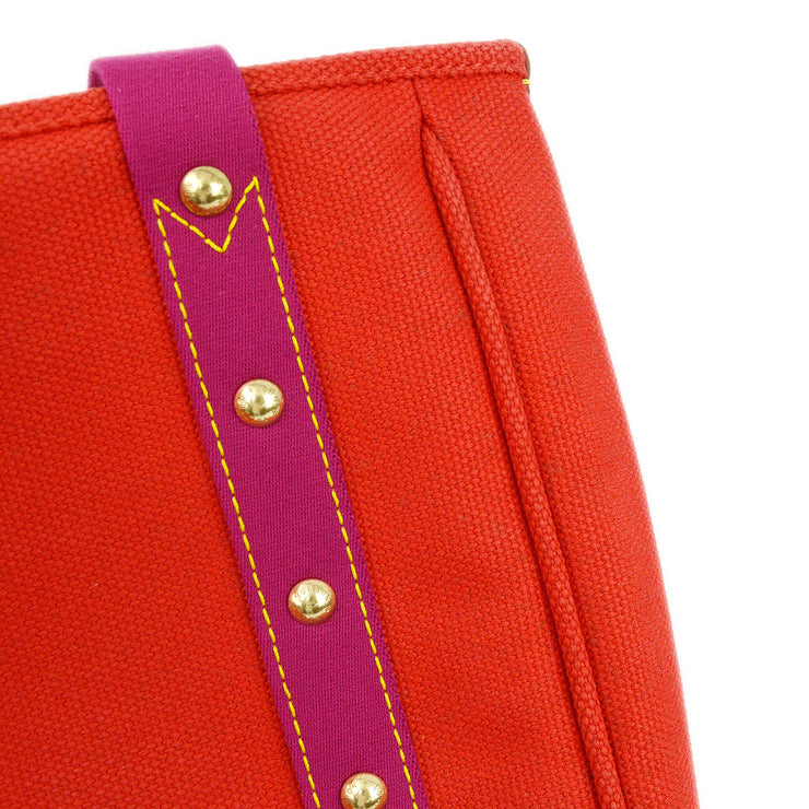 Louis Vuitton 2005 Red Purple Antigua Cabas MM Tote Bag M40034