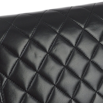 Chanel 2005-2006 Black Lambskin Turnlock Small Half Flap Shoulder Bag