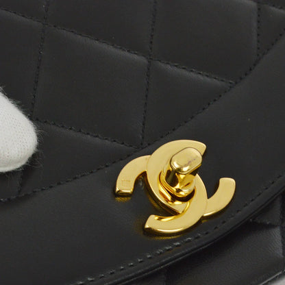 Chanel 1996-1997 Black Lambskin Small Diana Shoulder Bag