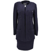 Chanel Setup Suit Jacket Skirt Navy 96P #40