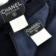 Chanel Setup Suit Jacket Skirt Navy 96P #40