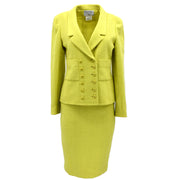 Chanel Setup Suit Jacket Skirt Yellow 96C #38