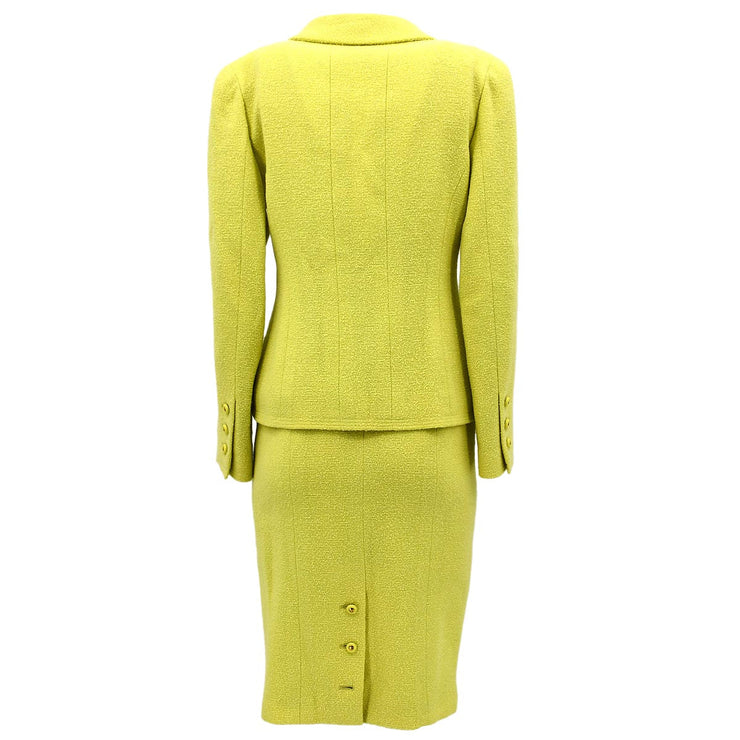 Chanel Setup Suit Jacket Skirt Yellow 96C #38