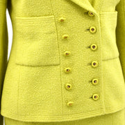 Chanel Setup Suit Jacket Skirt Yellow 96C #38