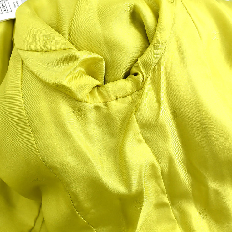 Chanel Setup Suit Jacket Skirt Yellow 96C #38