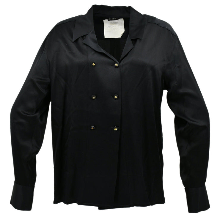 Chanel Blouse Shirt Black #42