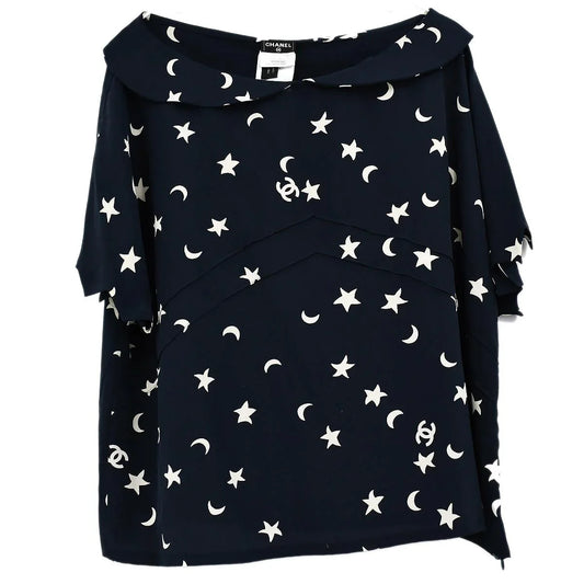 Chanel Shirt Blouse Navy 08P #50