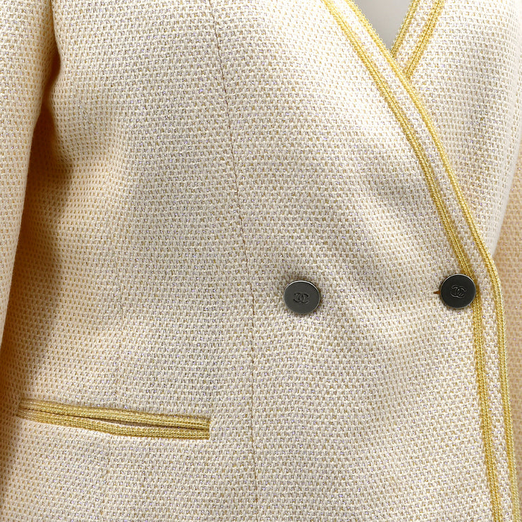 Chanel Setup Suit Jacket Skirt Ivory 00T #38