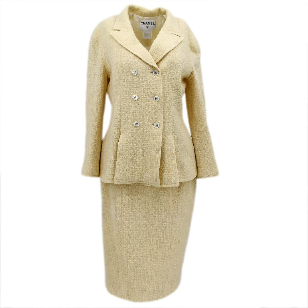 Chanel Setup Suit Jacket Skirt Ivory 98A #44 – AMORE Vintage