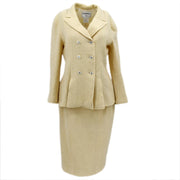 Chanel Setup Suit Jacket Skirt Ivory 98A #44