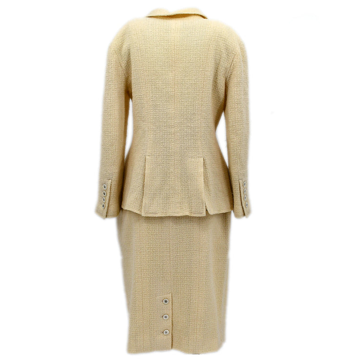 Chanel Setup Suit Jacket Skirt Ivory 98A #44