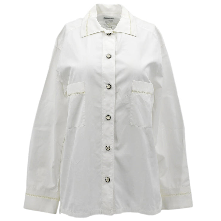 Chanel Shirt Blouse White #36