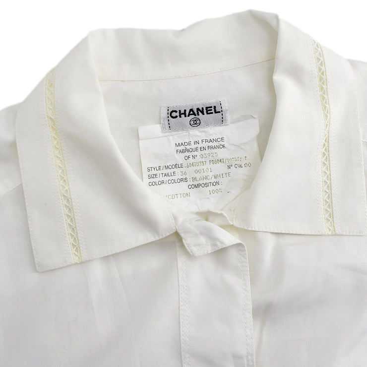 Chanel Shirt Blouse White #36