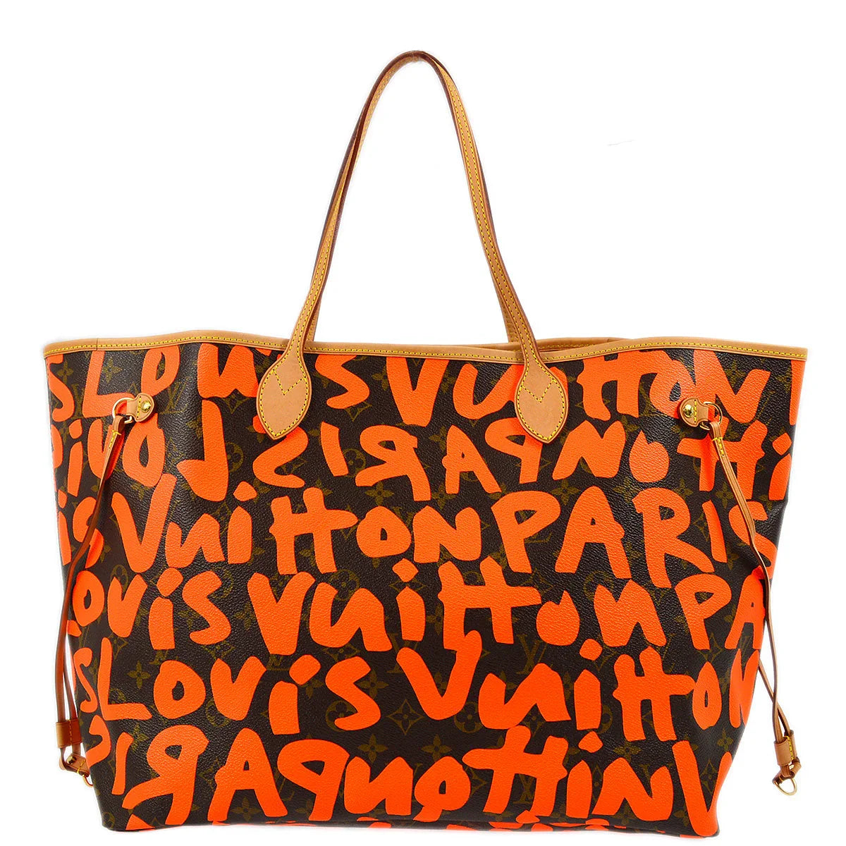 Louis Vuitton 2009 Orange Monogram Graffiti Neverfull GM Tote M93702