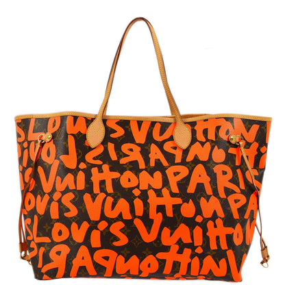 Louis Vuitton 2009 Orange Monogram Graffiti Neverfull GM Tote M93702