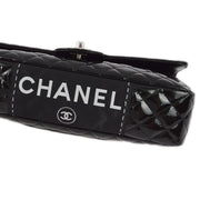 Chanel Black Patent Leather Medium Single Flap Shoulder Bag