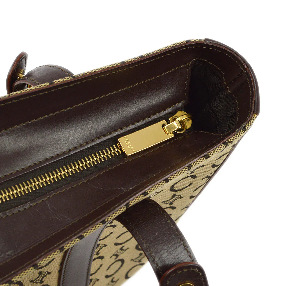 Celine Brown C Macadam Tote Handbag