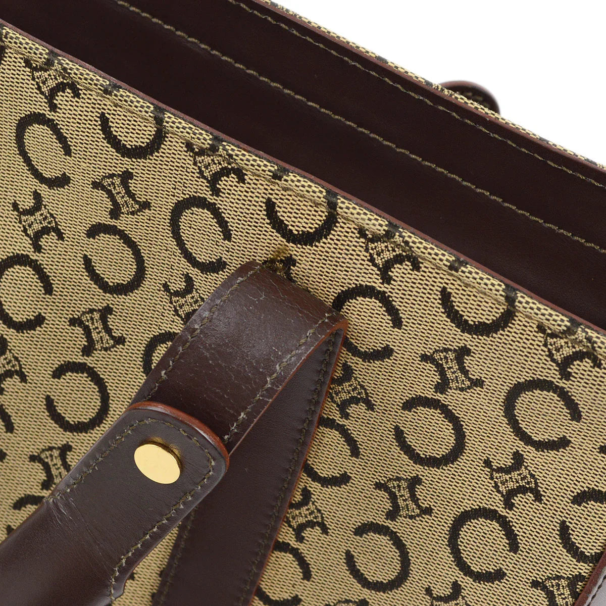 Celine Brown C Macadam Tote Handbag