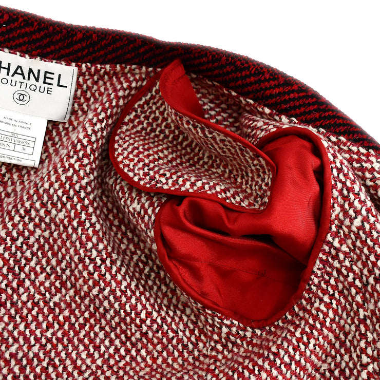 Chanel Setup Suit Jacket Skirt Red 98A #36