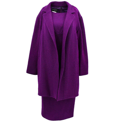 Chanel Setup Suit Jacket Dress Purple 95A #38