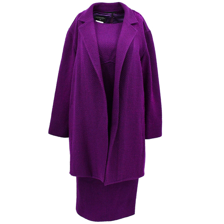 Chanel Setup Suit Jacket Dress Purple 95A #38