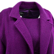 Chanel Setup Suit Jacket Dress Purple 95A #38