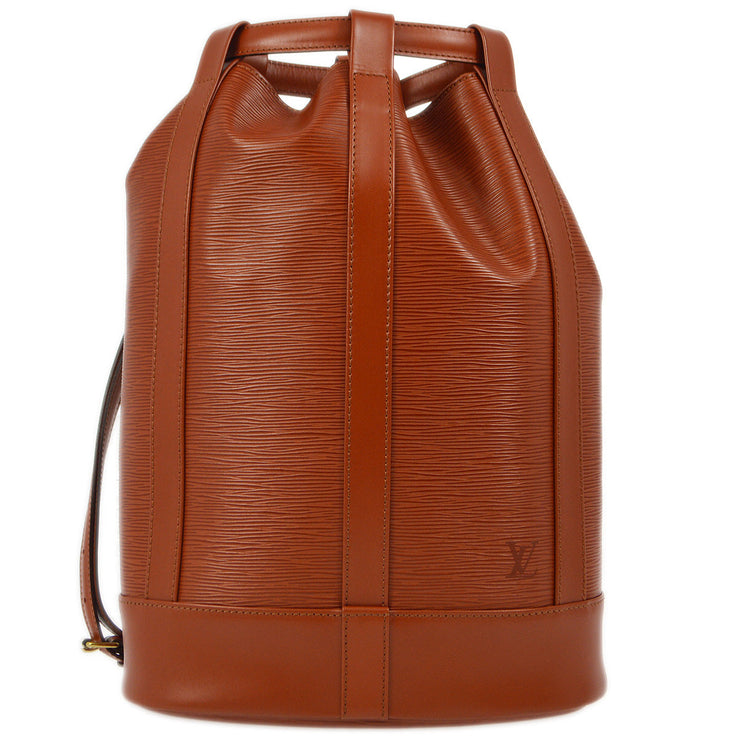 Louis Vuitton Brown Epi Randonnee PM Bucket Shoulder Bag M52353