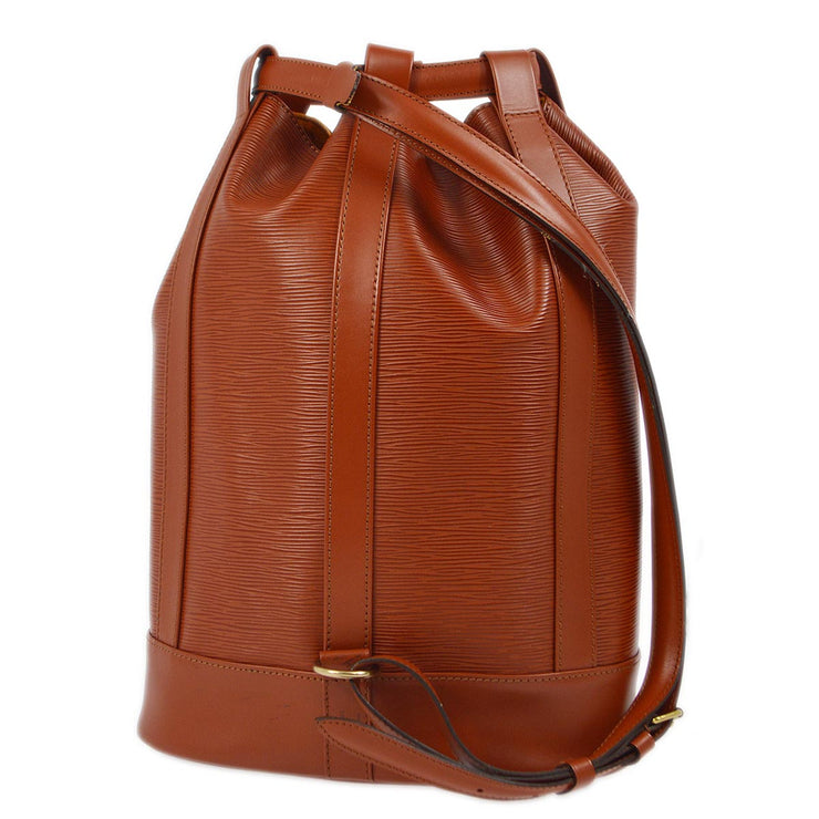 Louis Vuitton Brown Epi Randonnee PM Bucket Shoulder Bag M52353