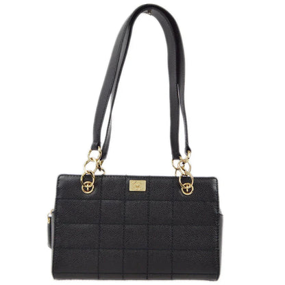 Chanel 2001-2003 Black Caviar Wild Stitch Choco Bar Chain Handbag