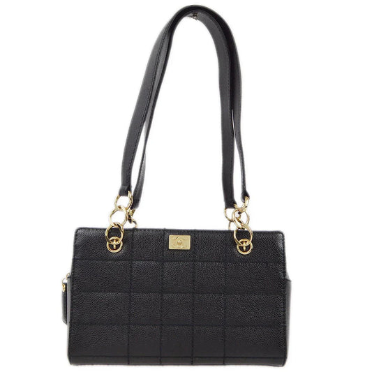 Chanel 2001-2003 Black Caviar Wild Stitch Choco Bar Chain Handbag