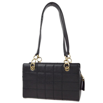 Chanel 2001-2003 Black Caviar Wild Stitch Choco Bar Chain Handbag
