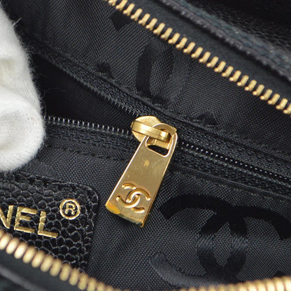 Chanel 2001-2003 Black Caviar Wild Stitch Choco Bar Chain Handbag